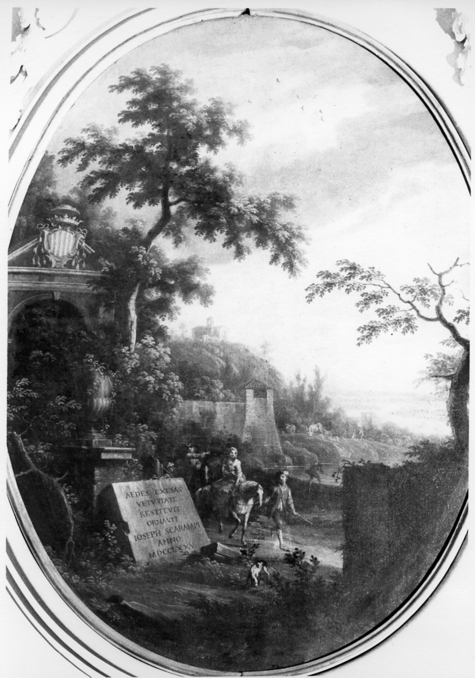 paesaggio con figure (dipinto, opera isolata) - ambito lombardo (sec. XVIII)