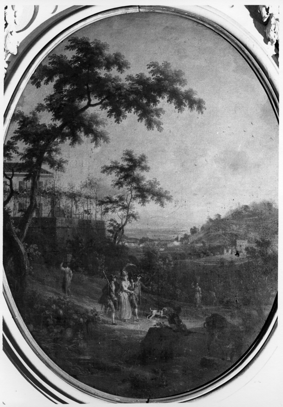 paesaggio con figure (dipinto, opera isolata) - ambito lombardo (sec. XVIII)