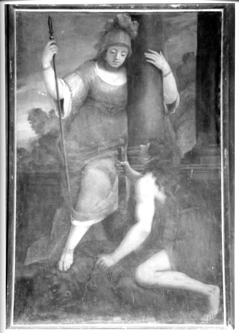 allegoria della Fortezza (dipinto, opera isolata) - ambito lombardo (sec. XVII)