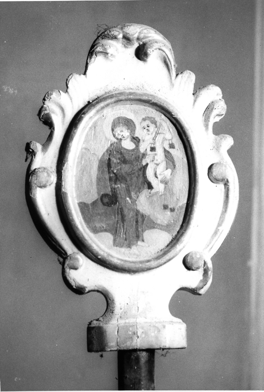 mazza processionale, opera isolata - bottega italiana (sec. XIX)