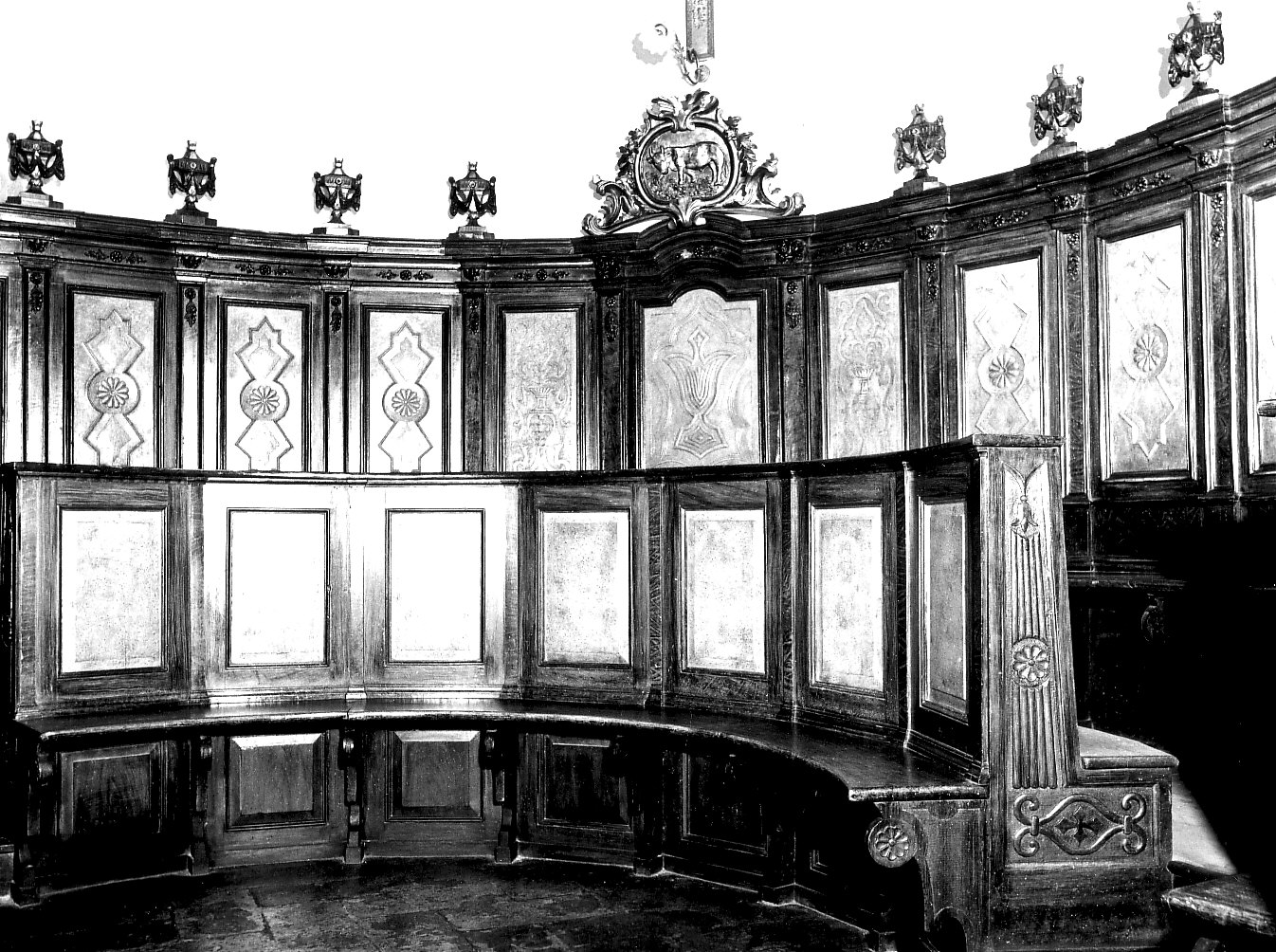 stalli del coro, insieme - bottega lombarda (sec. XIX)