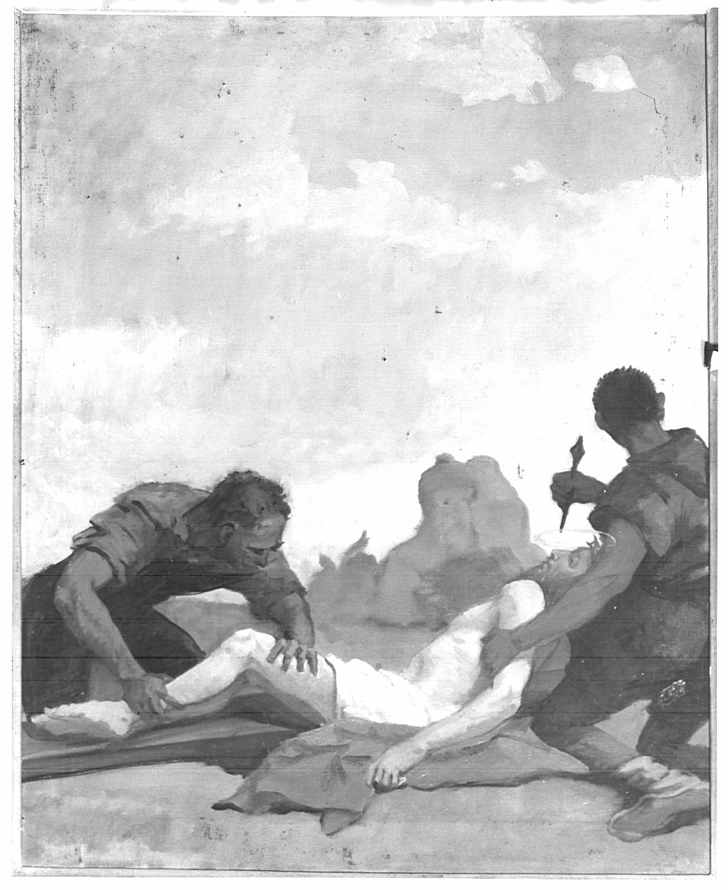 stazione XI: Gesù inchiodato alla croce (dipinto) - ambito lombardo (sec. XIX)