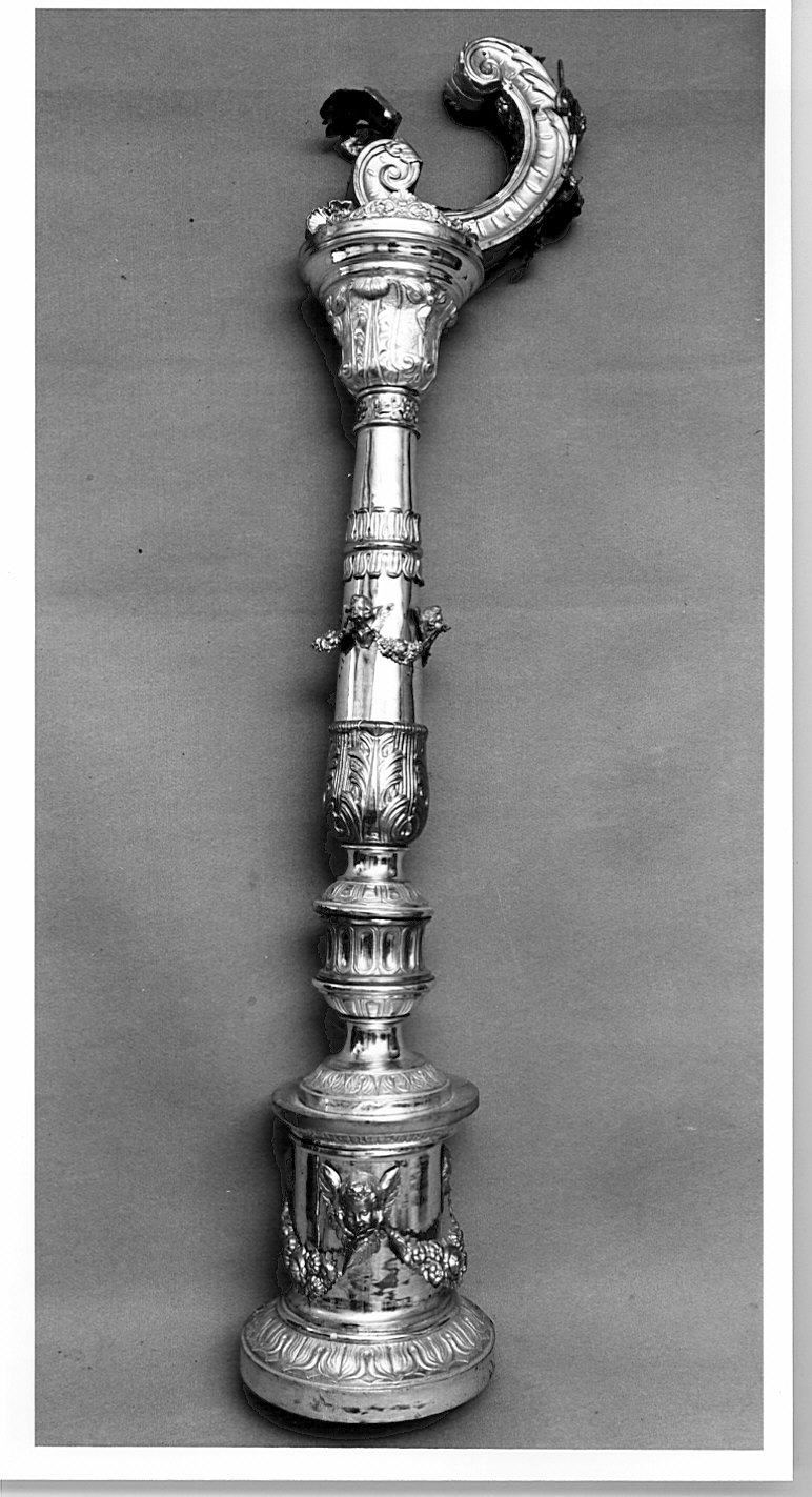 asta di baldacchino processionale, coppia - bottega lombarda (sec. XIX)