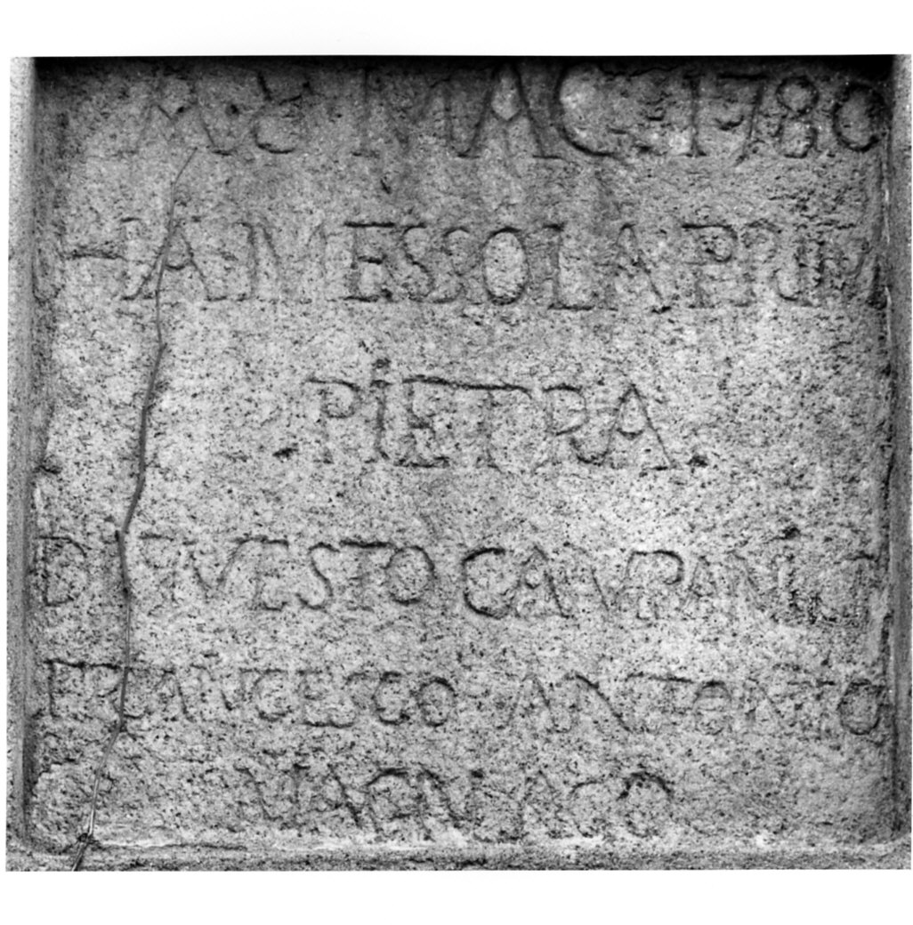 lapide, opera isolata - bottega lombarda (sec. XVIII)