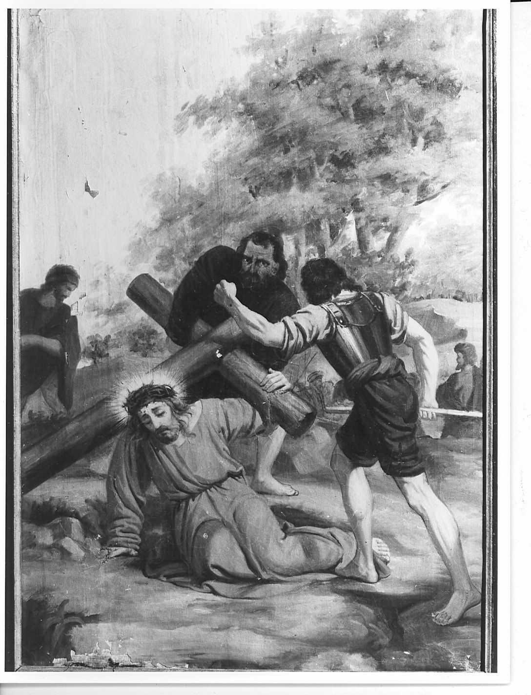 stazione III: Gesù cade sotto la croce la prima volta (dipinto, elemento d'insieme) - ambito lombardo (prima metà sec. XIX)