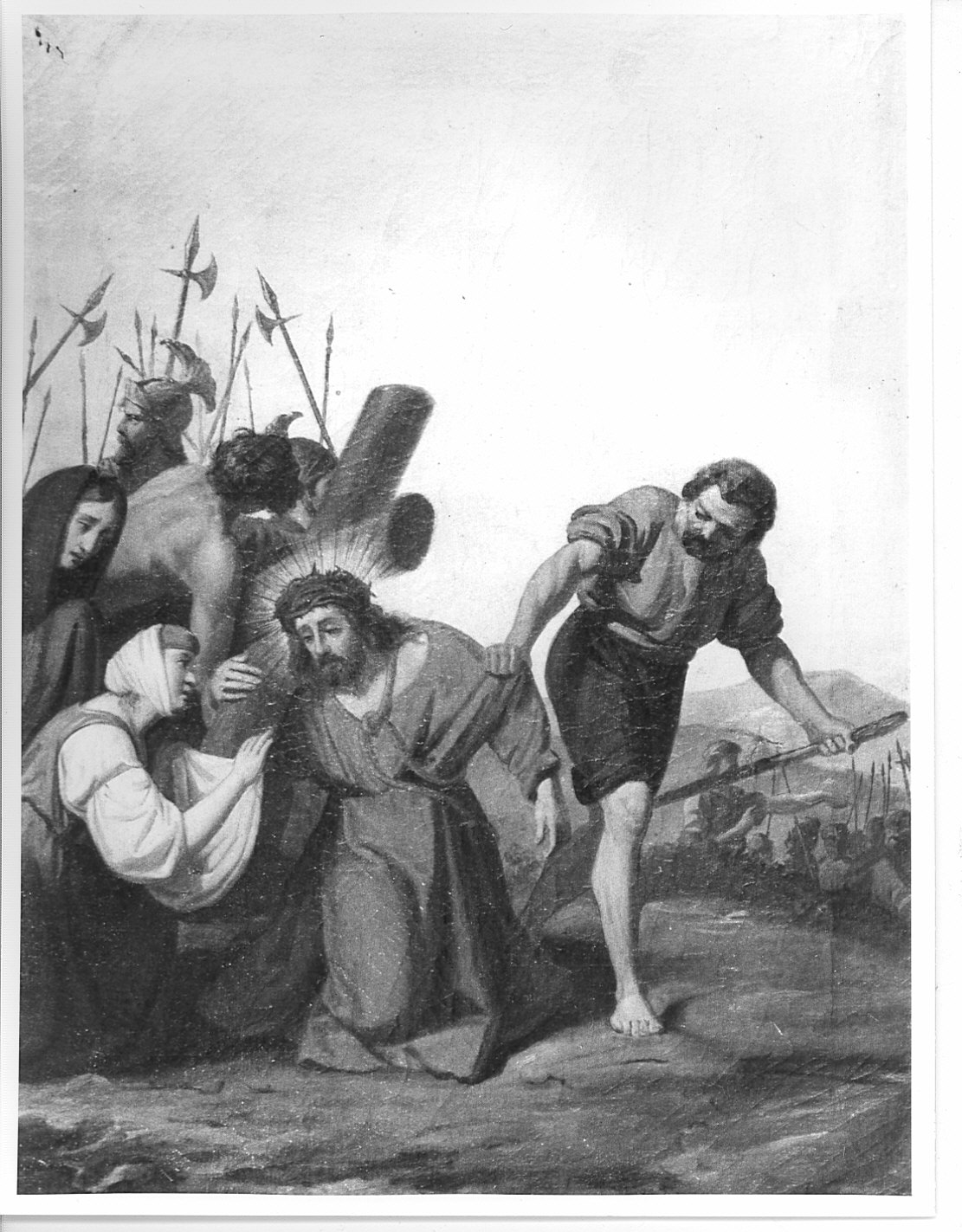 stazione VI: Gesù asciugato dalla Veronica (dipinto, elemento d'insieme) - ambito lombardo (prima metà sec. XIX)