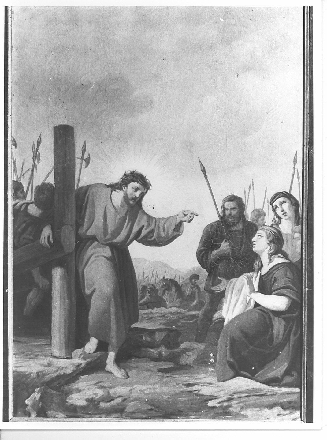 stazione VIII: Gesù consola le donne di Gerusalemme (dipinto, elemento d'insieme) - ambito lombardo (prima metà sec. XIX)