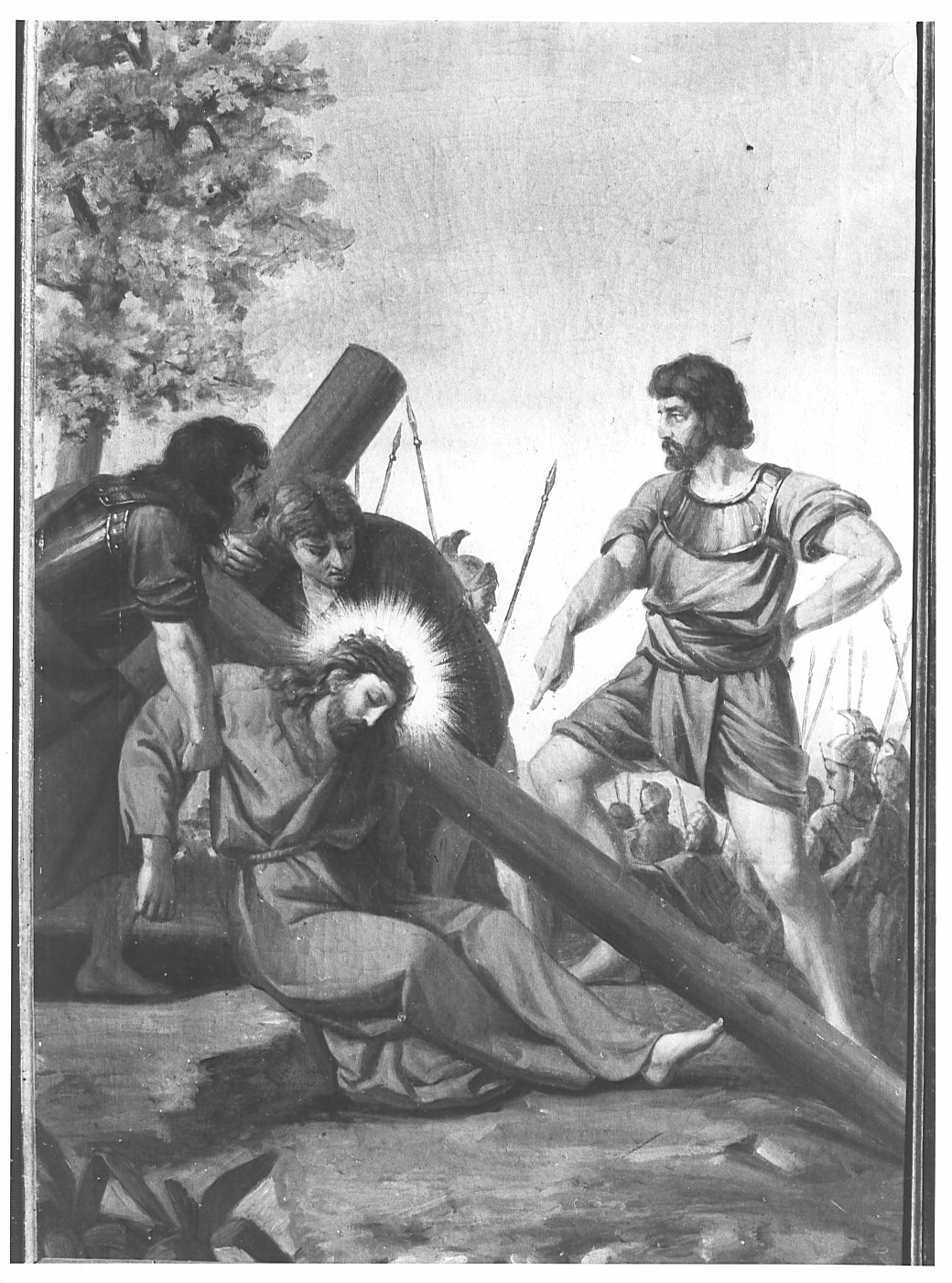 stazione IX: Gesù cade sotto la croce la terza volta (dipinto, elemento d'insieme) - ambito lombardo (prima metà sec. XIX)