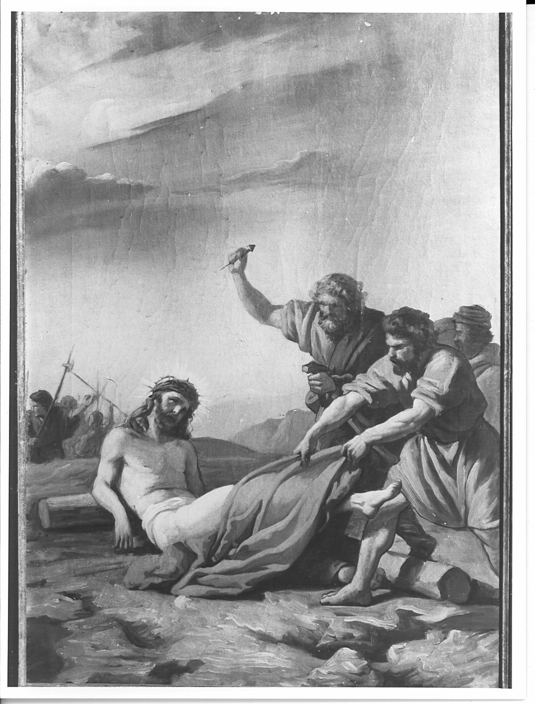 stazione XI: Gesù inchiodato alla croce (dipinto, elemento d'insieme) - ambito lombardo (prima metà sec. XIX)