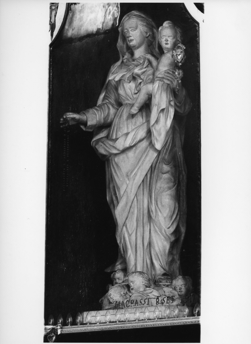 Madonna del Rosario (statua, opera isolata) - bottega lombarda (ultimo quarto sec. XVIII)