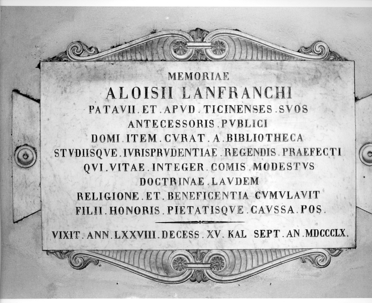 lapide, opera isolata - bottega italiana (sec. XIX)
