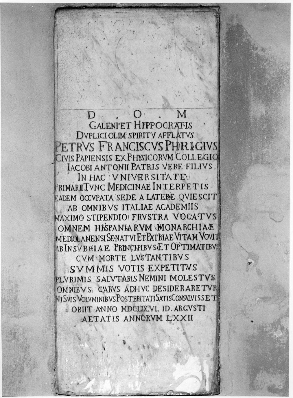 lapide, opera isolata - bottega lombarda (fine sec. XVII)