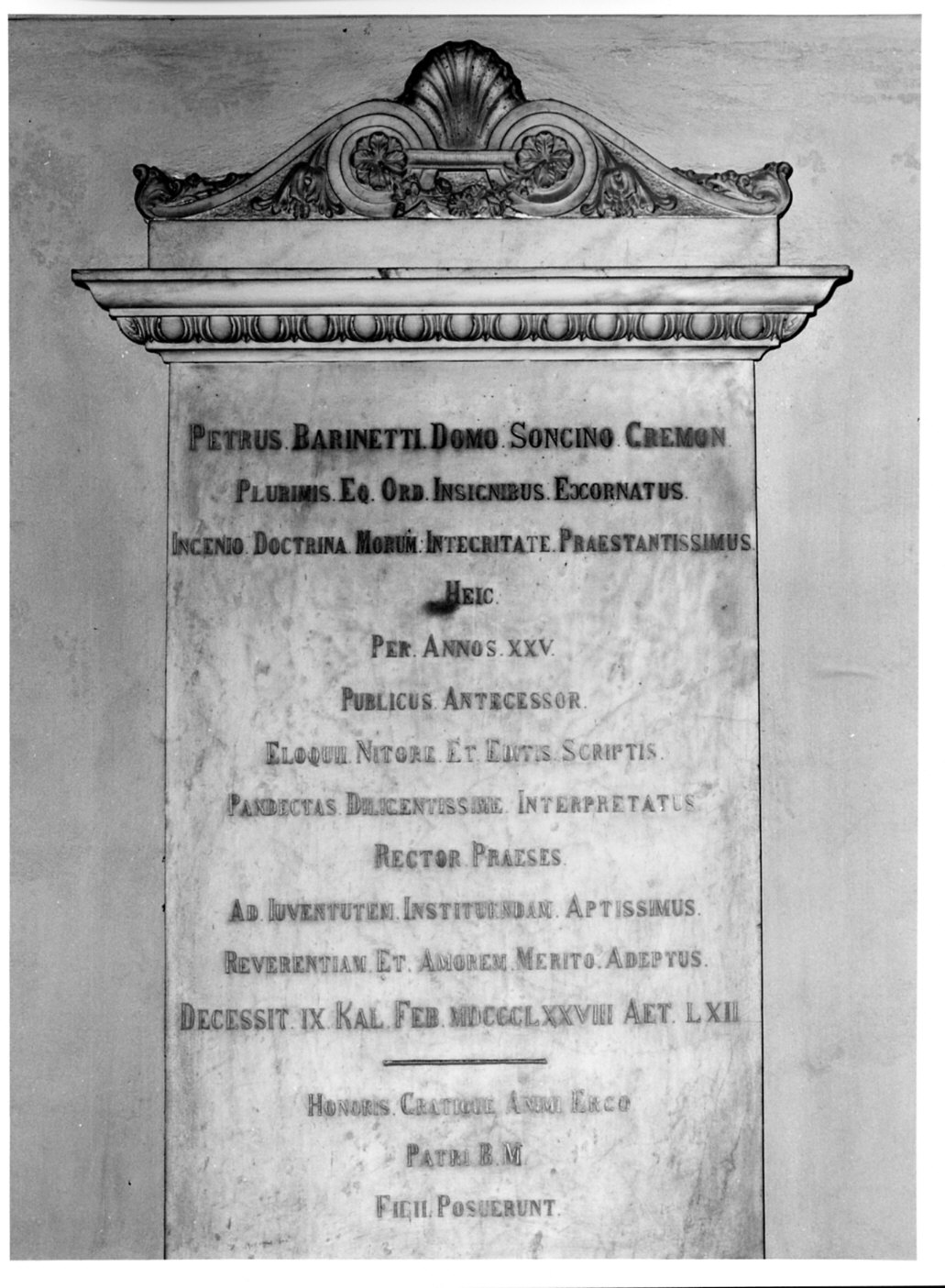lapide, opera isolata - bottega italiana (sec. XIX)