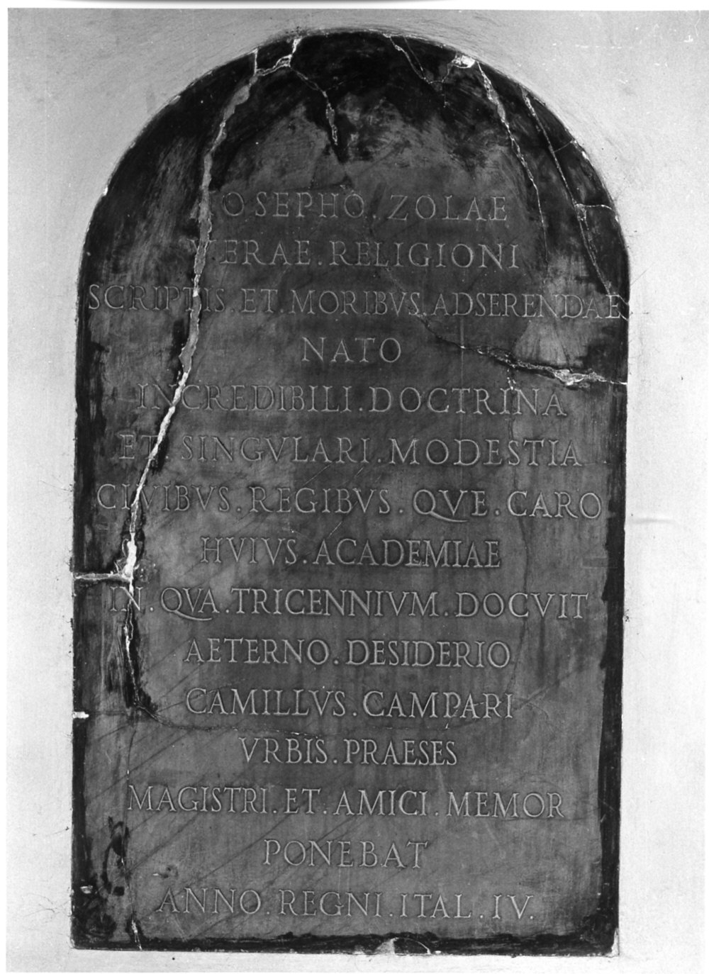 lapide, opera isolata - ambito italiano (sec. XIX)