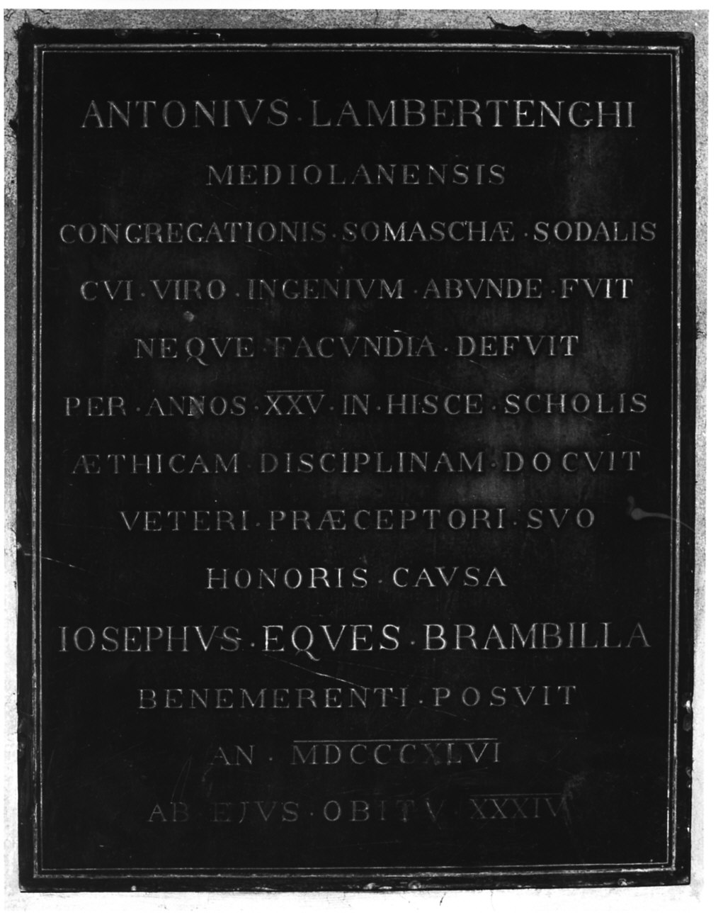 lapide, opera isolata - ambito italiano (sec. XIX)