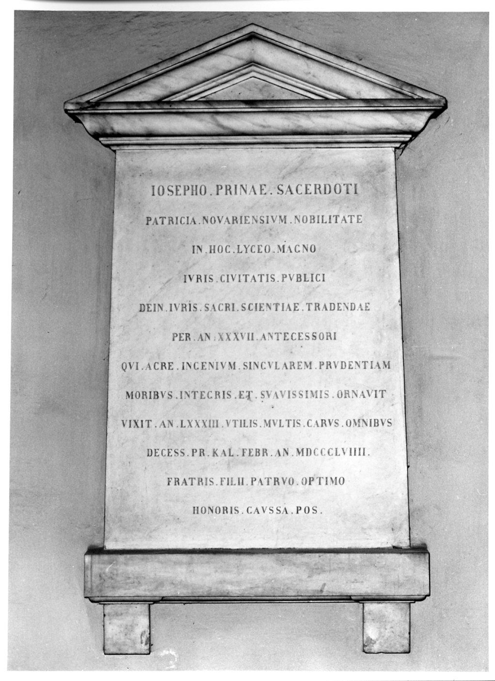 lapide, opera isolata - ambito italiano (sec. XIX)