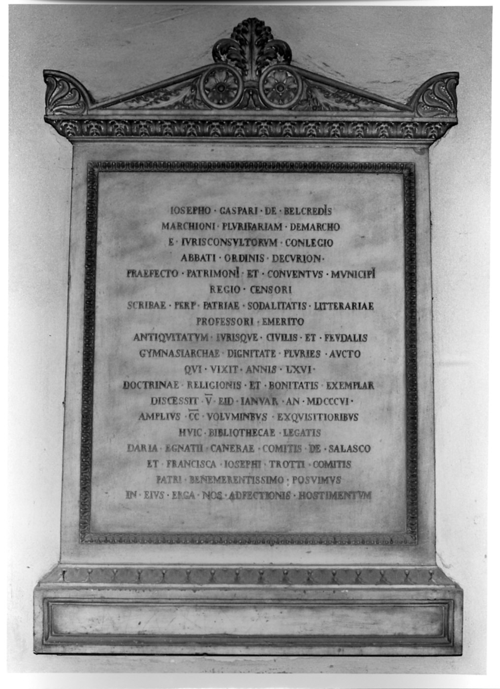 lapide, opera isolata - bottega italiana (sec. XIX)