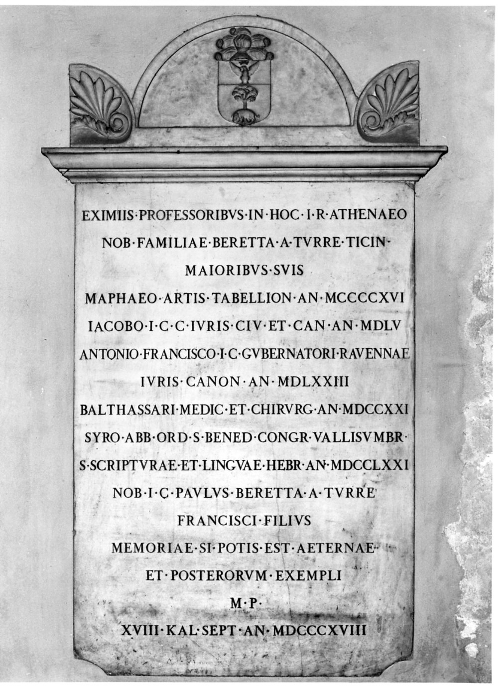 lapide, opera isolata - bottega italiana (sec. XIX)