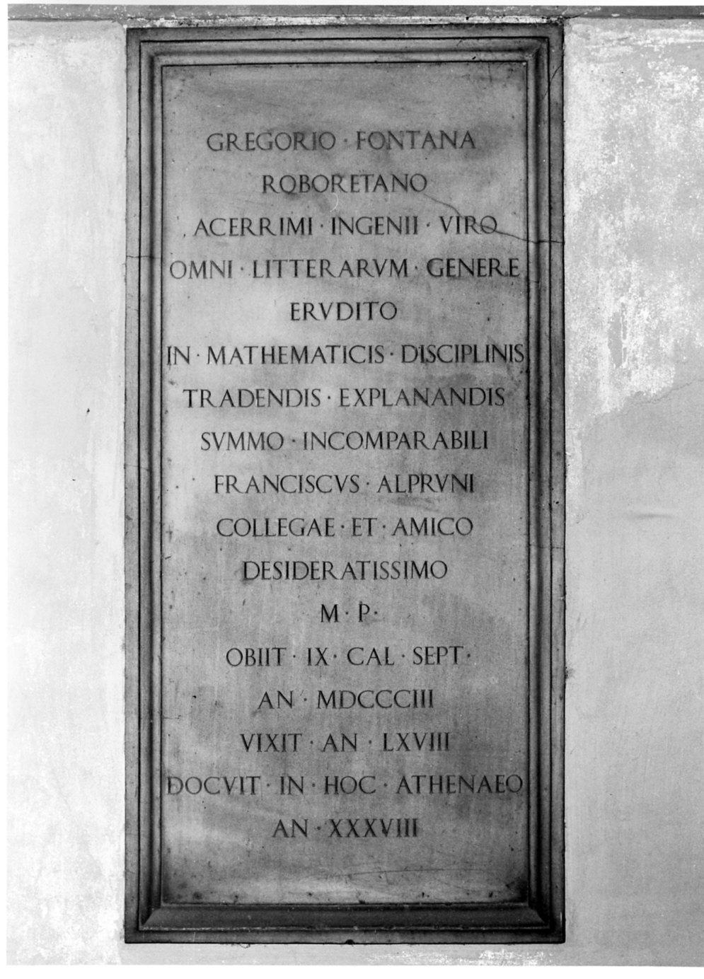 lapide, opera isolata - bottega italiana (sec. XIX)