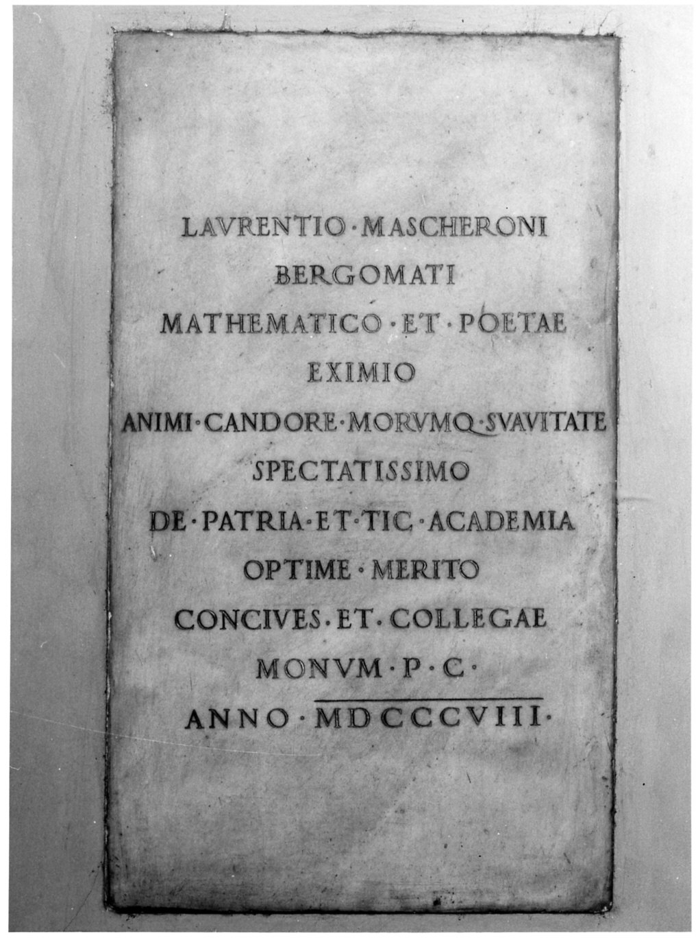 lapide, opera isolata - bottega italiana (sec. XIX)