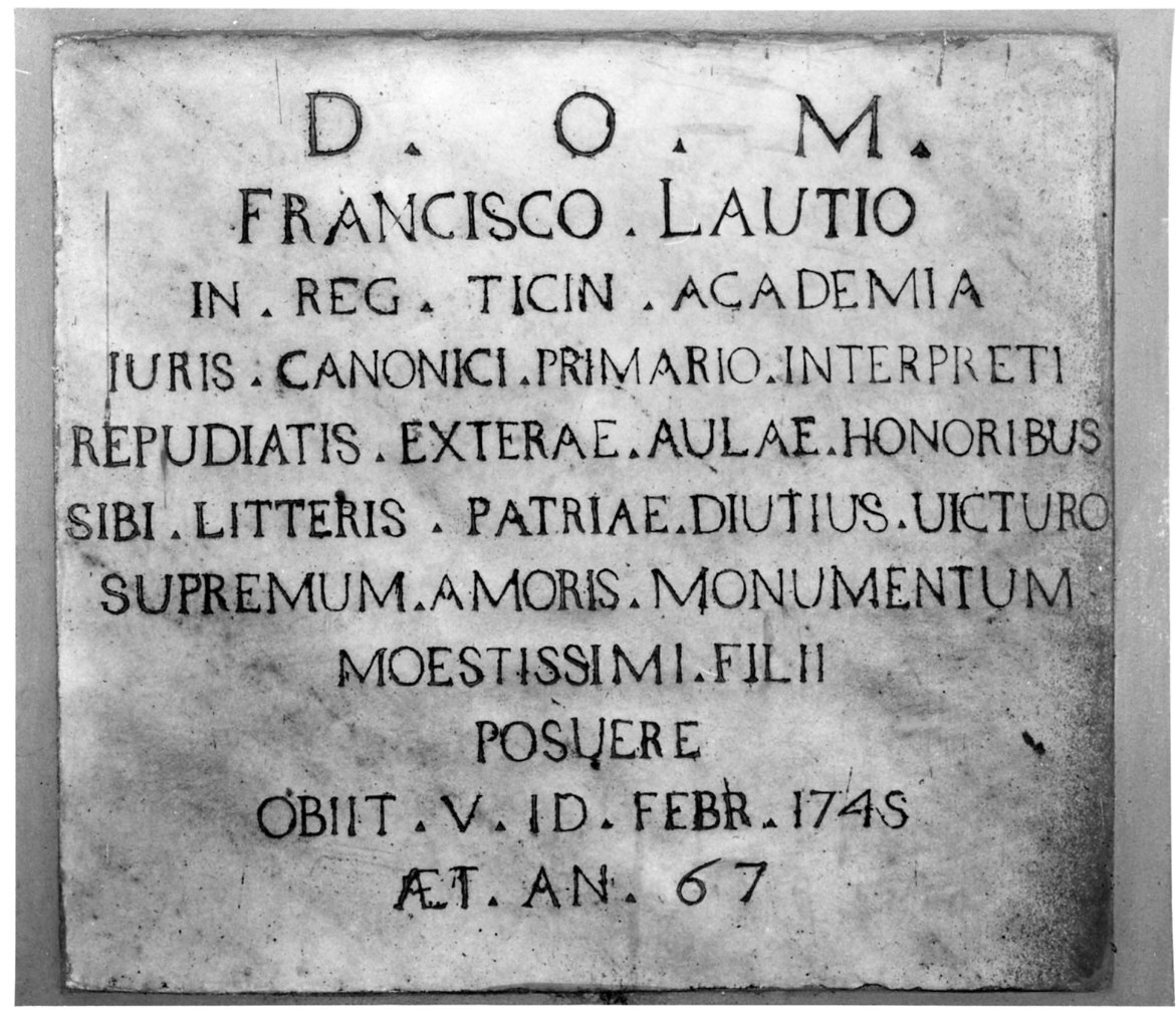 lapide, opera isolata - bottega lombarda (sec. XVIII)