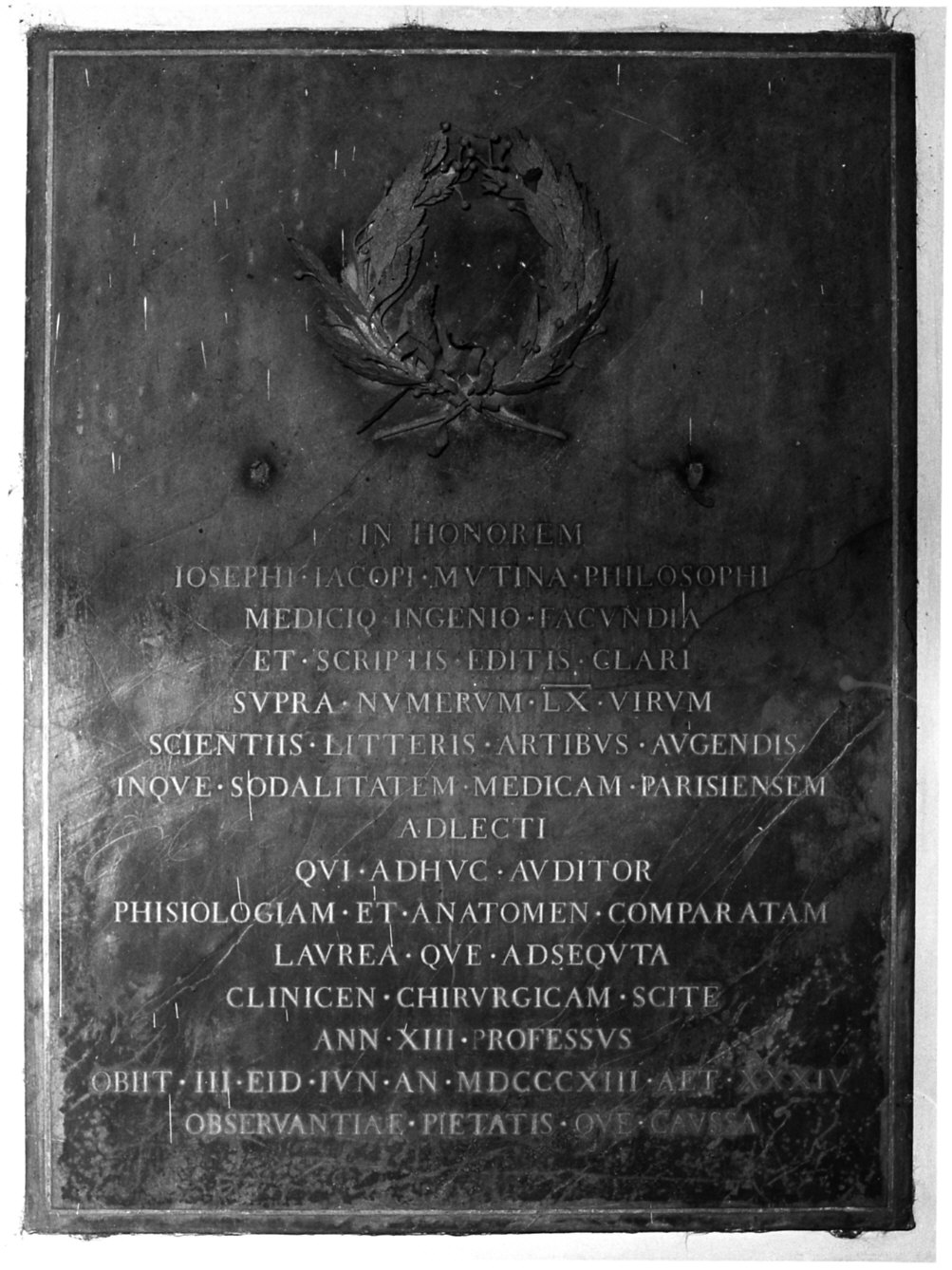 lapide, opera isolata - bottega italiana (sec. XIX)