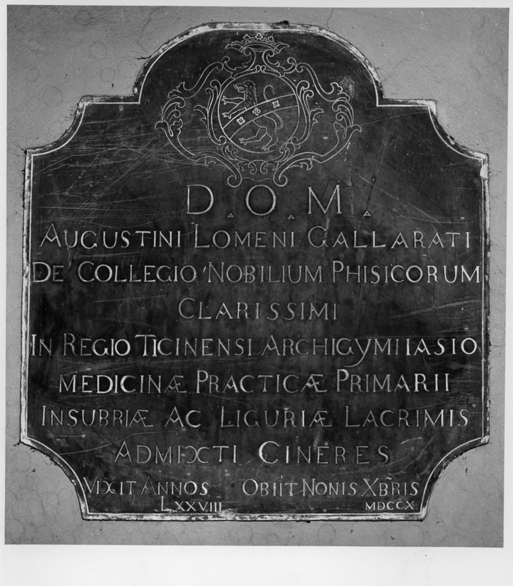 lapide, opera isolata - bottega lombarda (sec. XVIII)