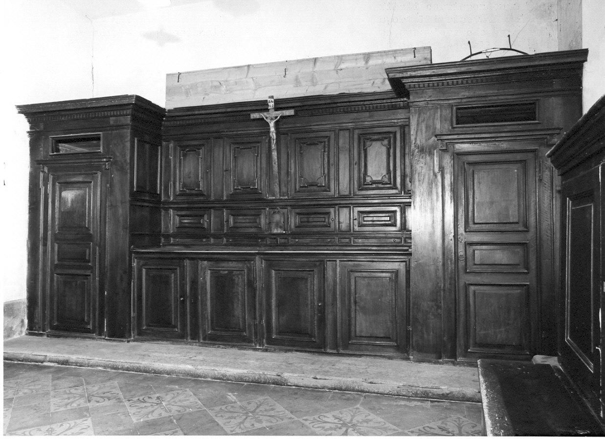 mobile da sacrestia con alzata, opera isolata - ambito lombardo (sec. XVII)