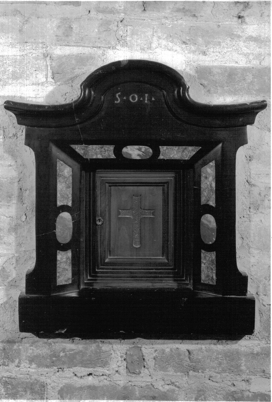 anta di armadietto per oli santi - bottega lombarda (sec. XVIII)