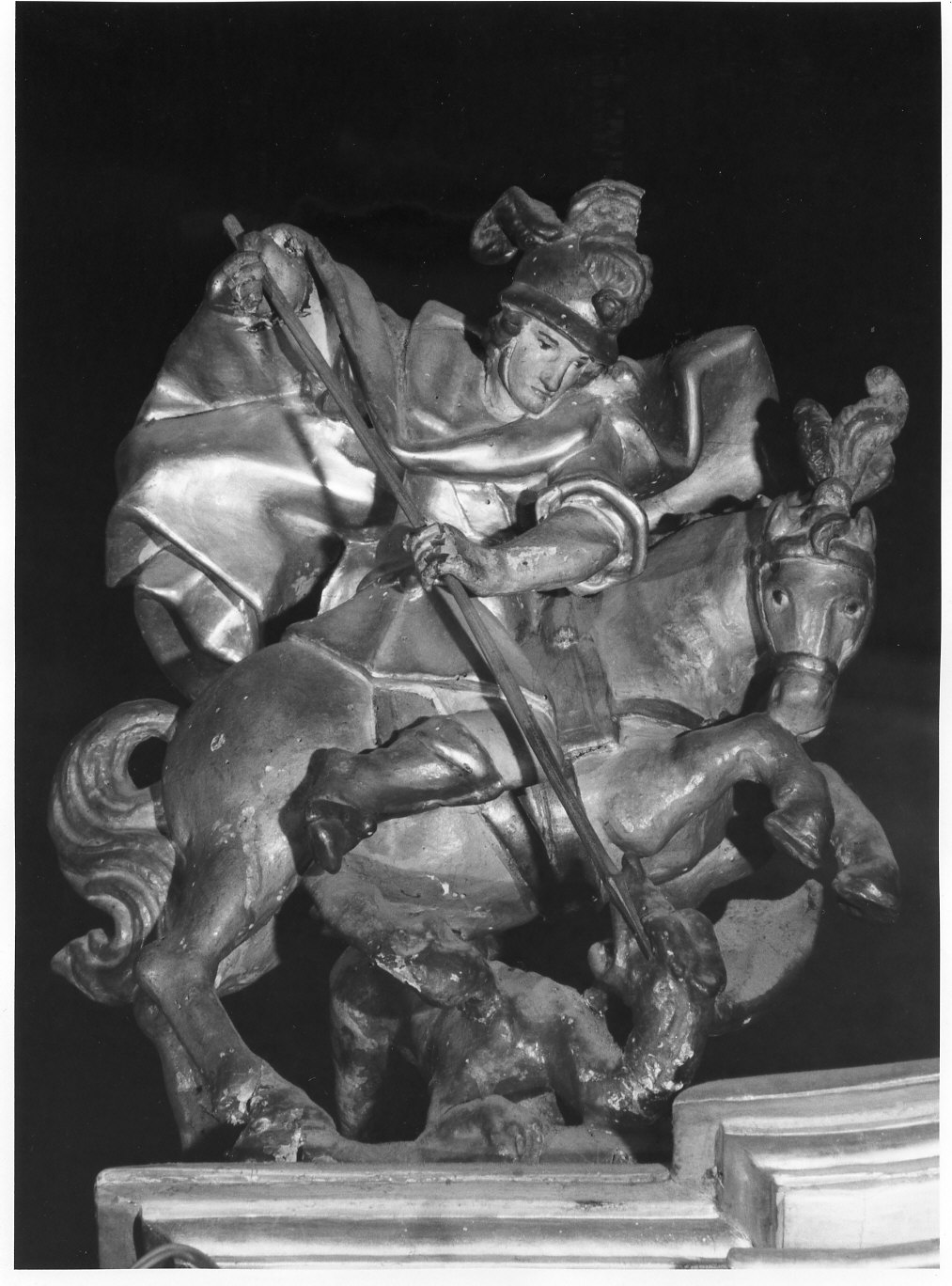 San Giorgio uccide il drago (statua, elemento d'insieme) di Castelli Bernardo (sec. XVII)