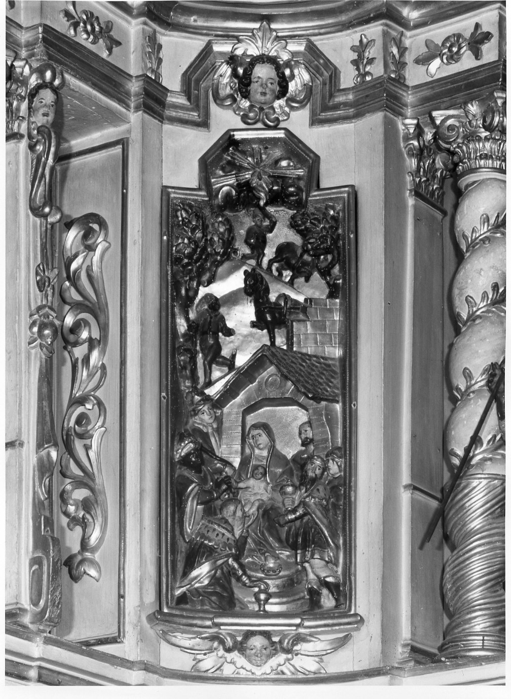 adorazione dei Re Magi (rilievo, elemento d'insieme) di Castelli Bernardo (sec. XVII)