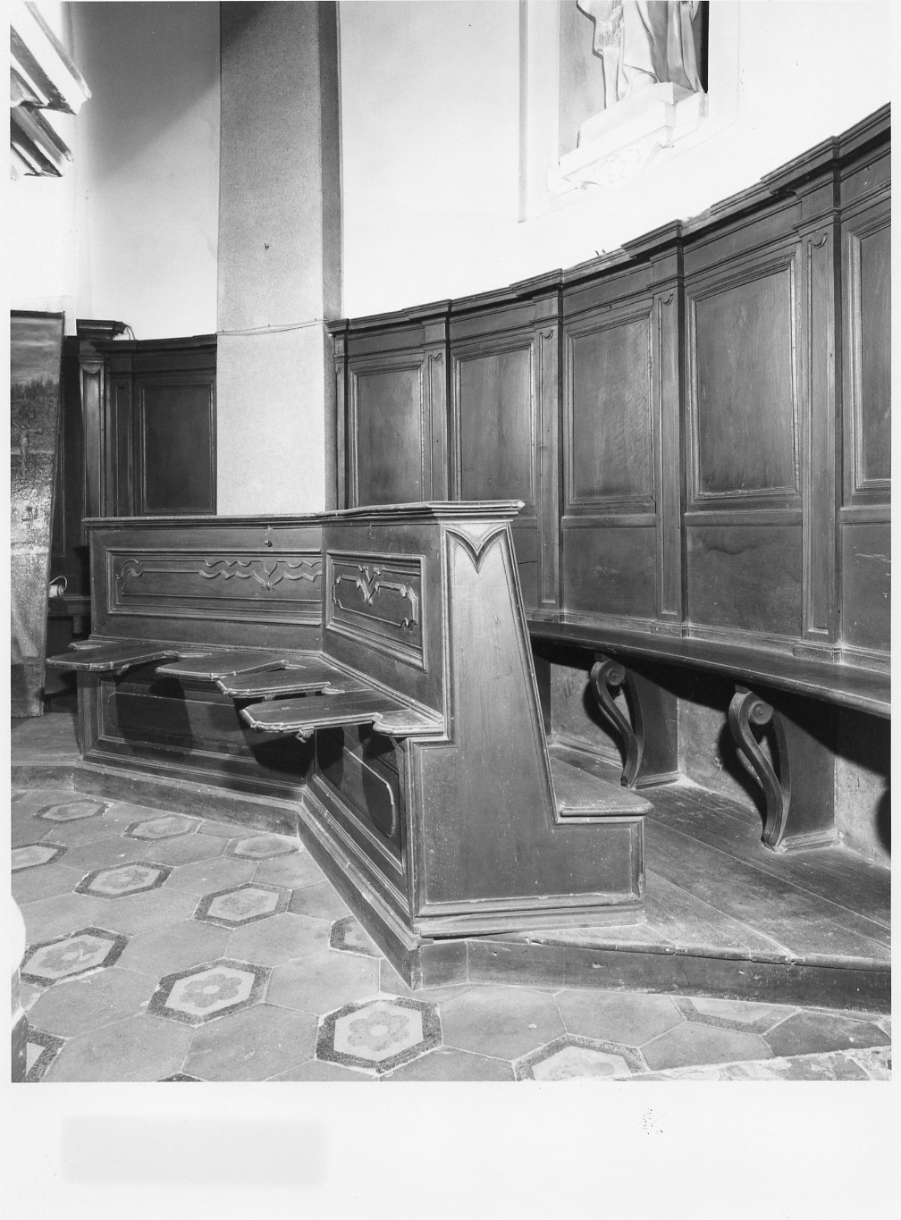 stalli del coro, insieme - bottega lombarda (sec. XVIII, sec. XIX)