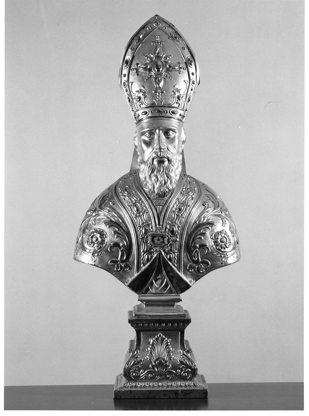 Sant'Ambrogio (reliquiario - a busto, elemento d'insieme) - bottega lombarda (sec. XIX)