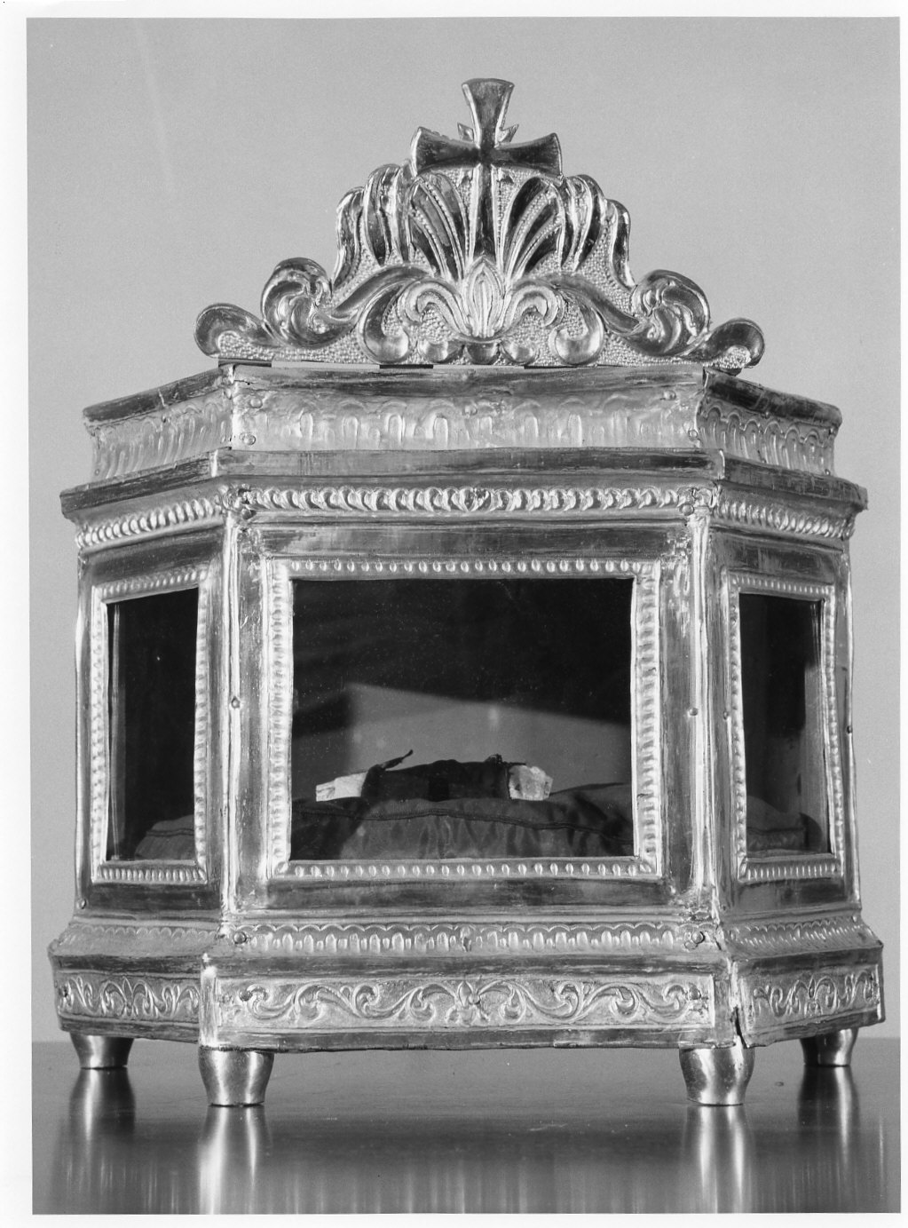 reliquiario a teca - a urna, serie - bottega lombarda (sec. XIX)