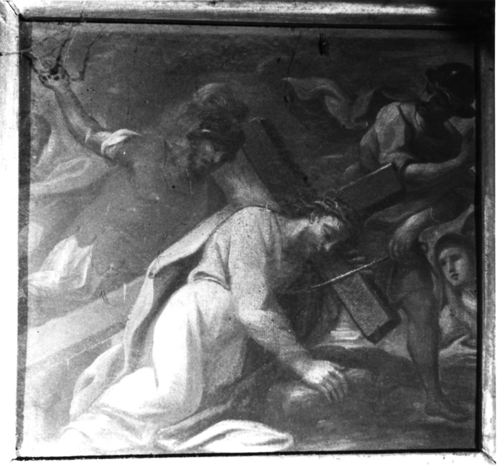 Cristo cade sotto la croce (dipinto, opera isolata) - ambito lombardo (sec. XVII)