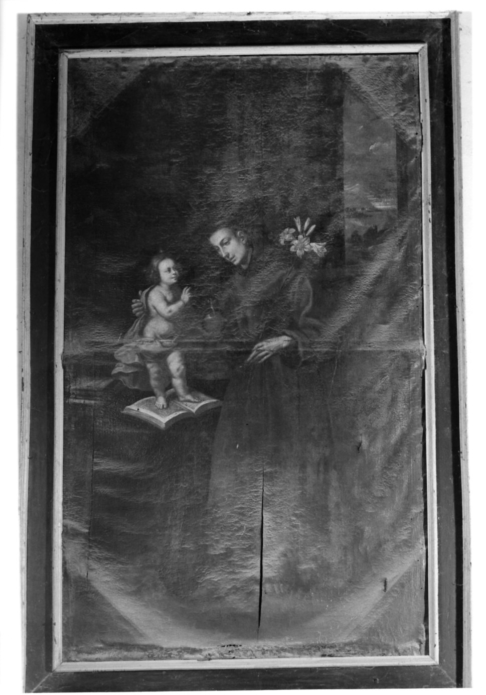 Sant'Antonio da Padova con il bambino (dipinto, opera isolata) - ambito lombardo (sec. XVIII)