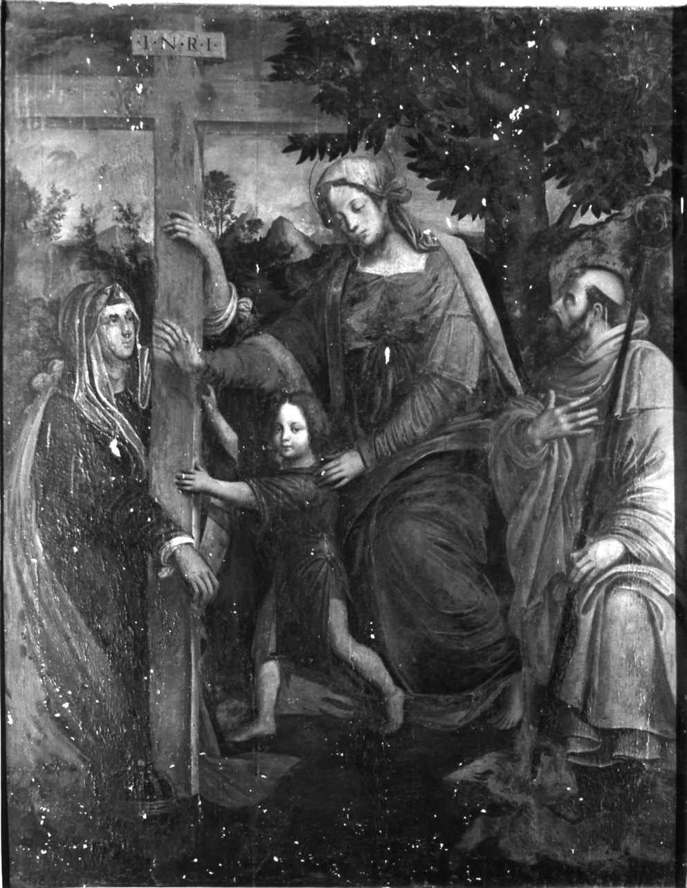 Madonna con Bambino, Sant'Elena e San Bernardo (dipinto, opera isolata) - ambito lombardo (prima metà sec. XVI)