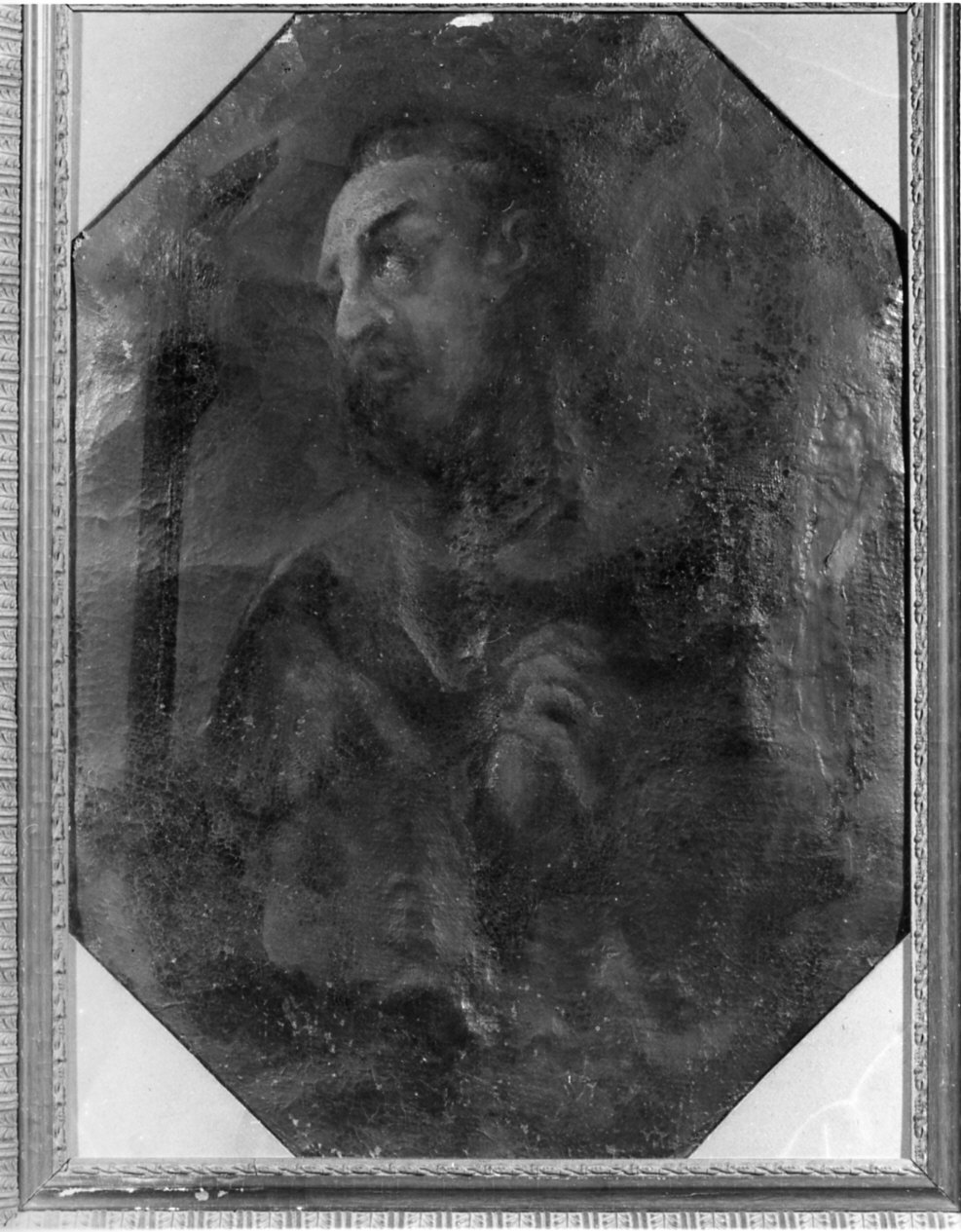 San Francesco d'Assisi in preghiera davanti alla croce (dipinto, opera isolata) - ambito lombardo (sec. XVIII)