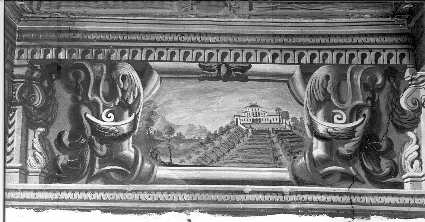architettura illusionistica/ paesaggi (dipinto murale, elemento d'insieme) - ambito lombardo (fine sec. XVIII)