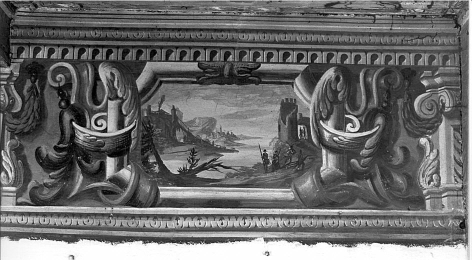 architettura illusionistica/ paesaggi (dipinto murale, elemento d'insieme) - ambito lombardo (fine sec. XVIII)