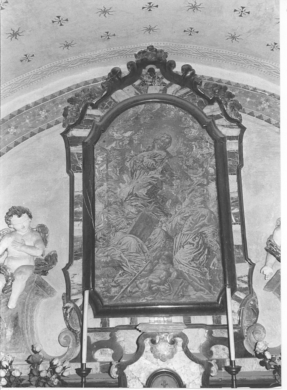 Madonna con San Gregorio e San Carlo Borromeo (dipinto, opera isolata) - ambito lombardo (metà sec. XVIII)