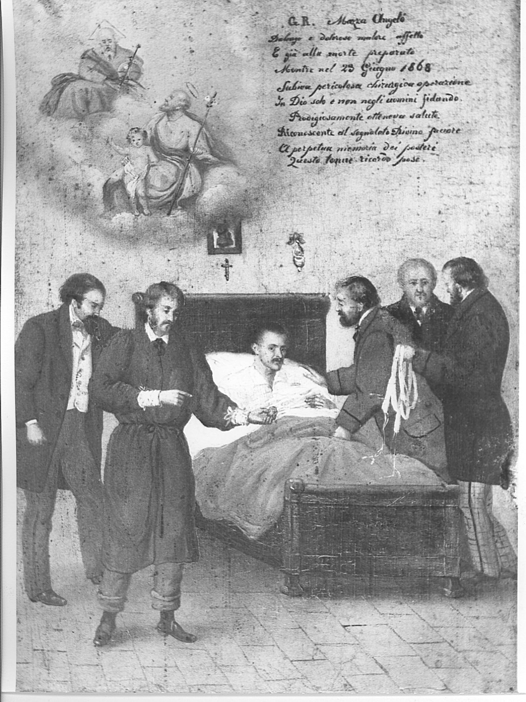 un malato miracolosamente guarito per intercessione di San Giuseppe (ex voto, opera isolata) - ambito lombardo (sec. XIX)
