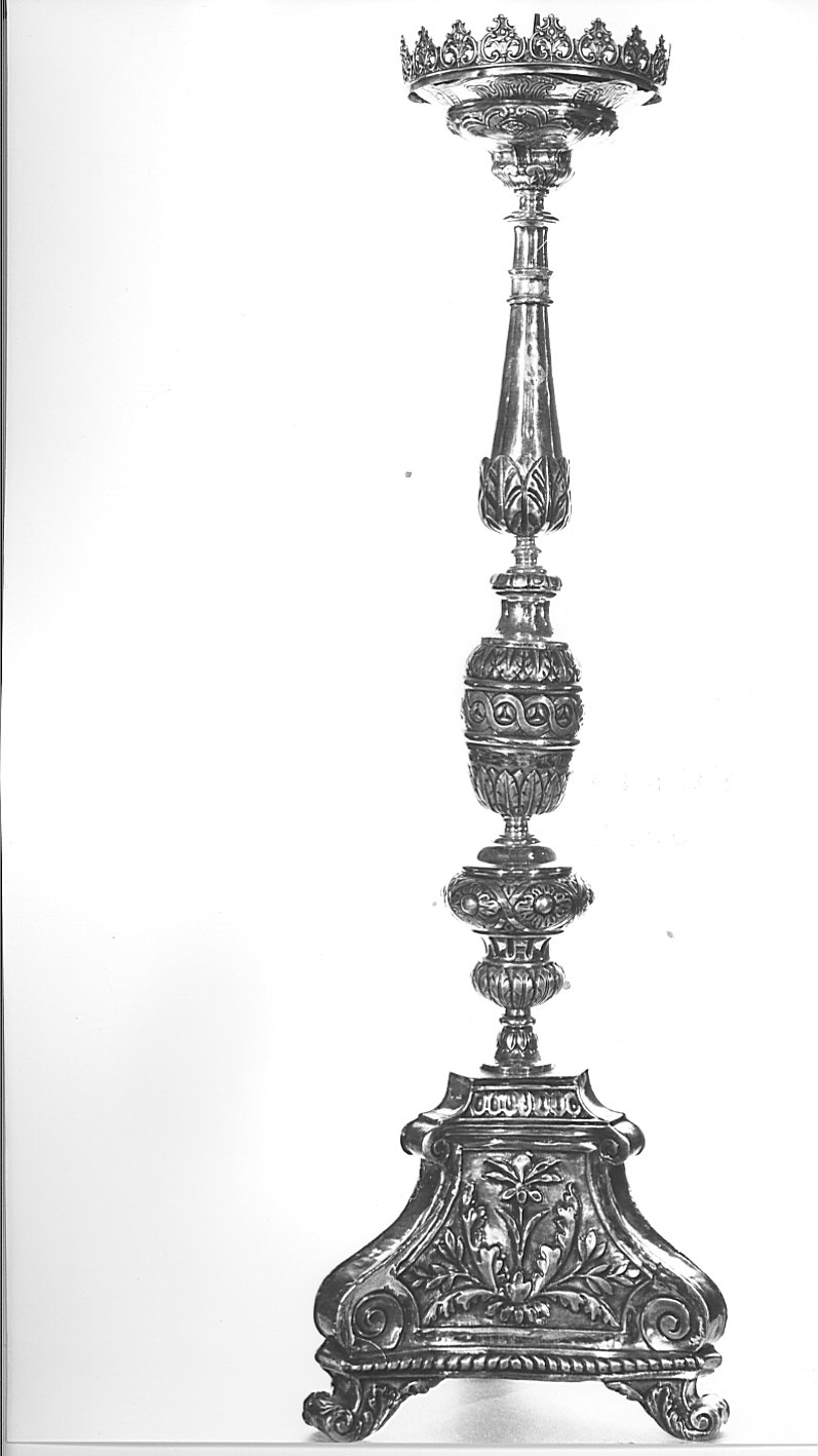 candeliere d'altare, serie - bottega lombarda (prima metà sec. XIX)