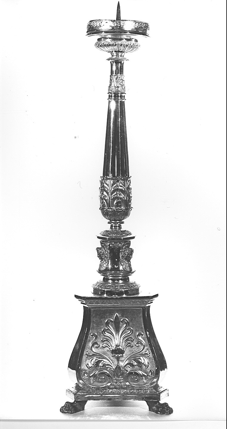 candeliere d'altare, serie - bottega lombarda (fine/inizio secc. XIX/ XX)