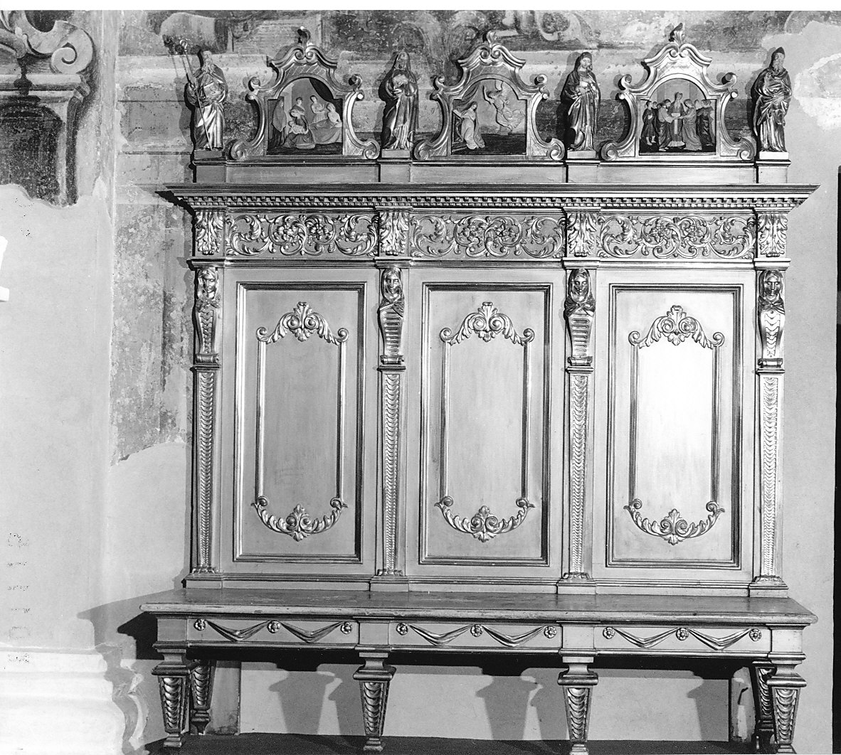 panca con schienale, opera isolata - bottega italiana (fine/inizio secc. XIX/ XX)