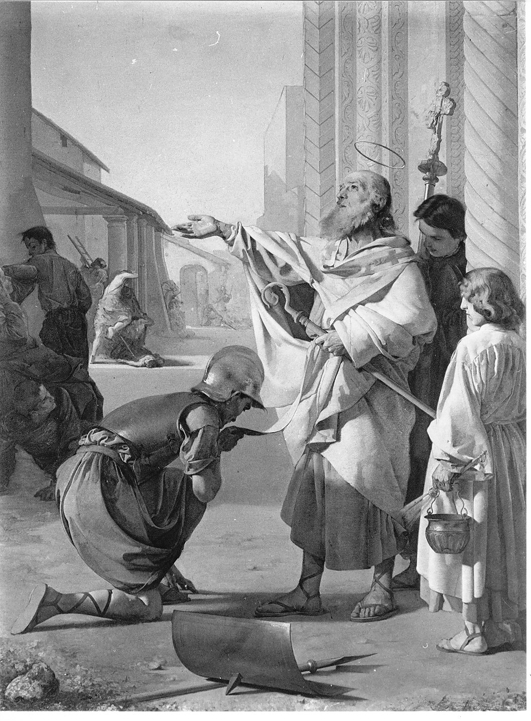 San Geronzio converte un soldato di Odoacre (dipinto, opera isolata) di Acerbi Ezechiele (sec. XIX)
