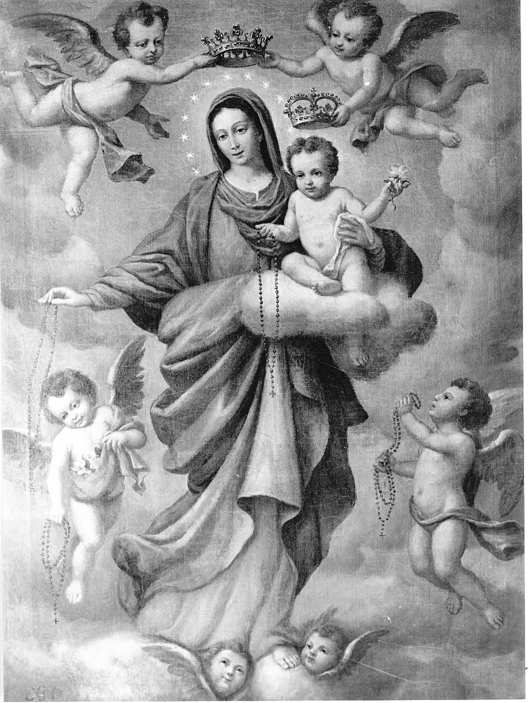 Madonna del Rosario (stendardo processionale, opera isolata) di Bellotti Ambrogio (sec. XVII)