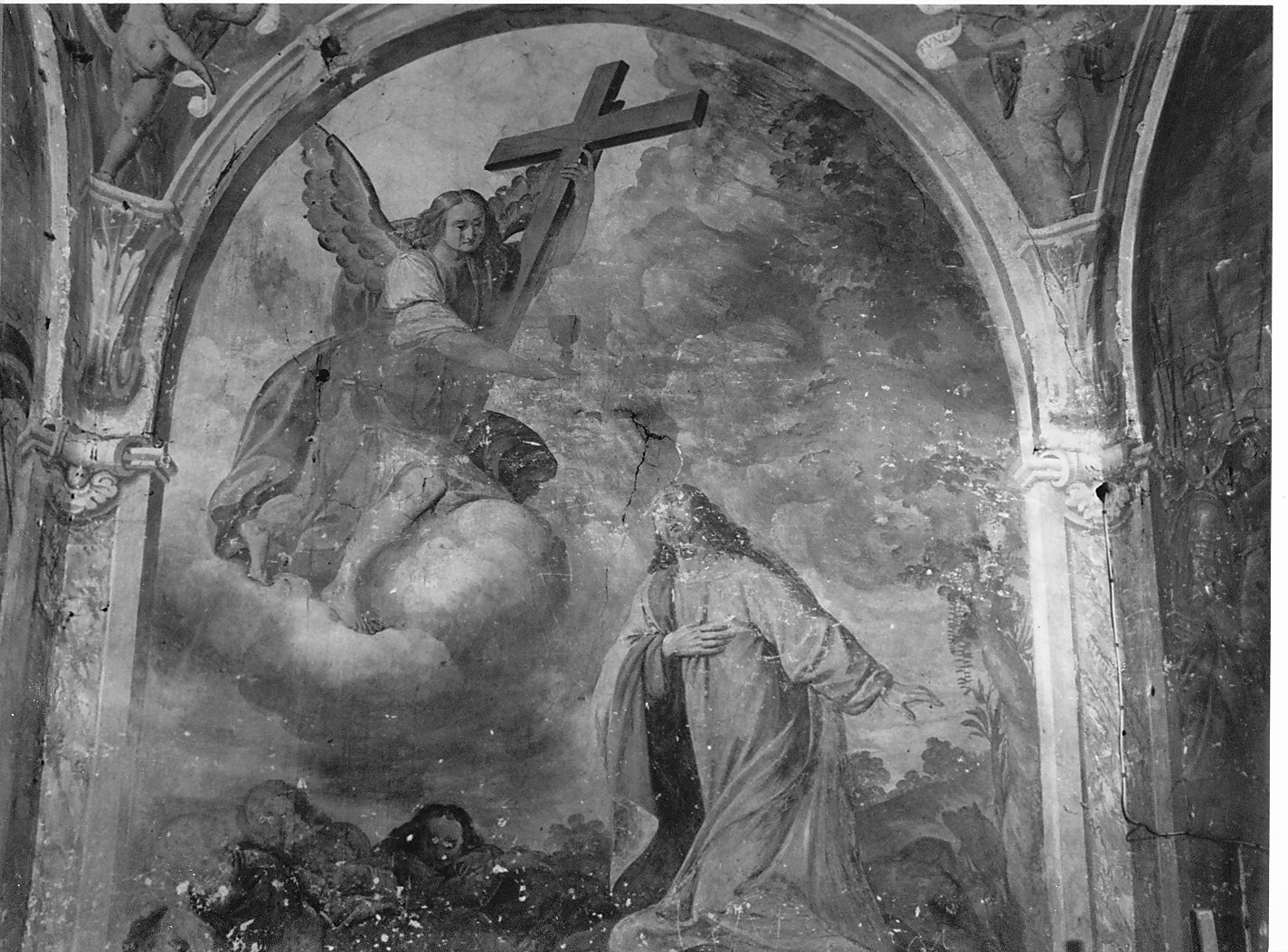 orazione di Cristo nell'orto di Getsemani (dipinto murale, elemento d'insieme) - ambito lombardo (seconda metà sec. XVII)