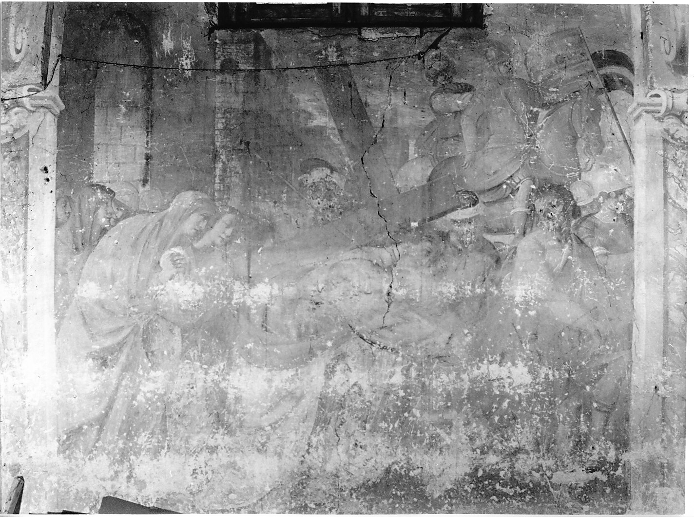 salita di Cristo al monte Calvario (dipinto murale, elemento d'insieme) - ambito lombardo (seconda metà sec. XVII)
