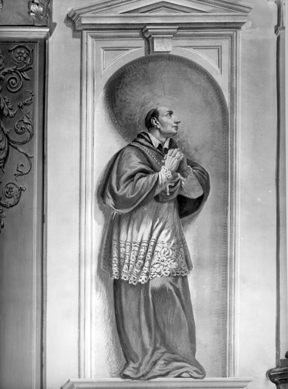 San Carlo Borromeo (dipinto murale, opera isolata) - ambito italiano (sec. XX)